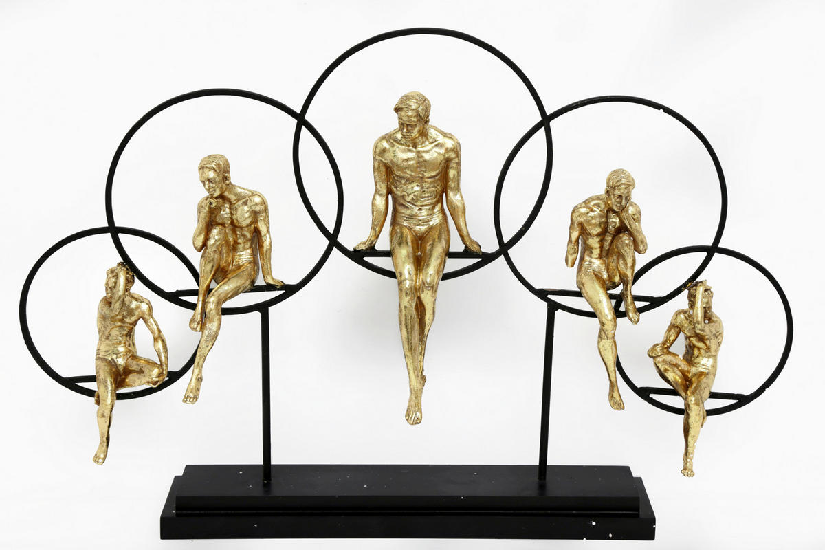 Sculptură - auriu/negru, Basics, plastic/metal (54/53/12cm)