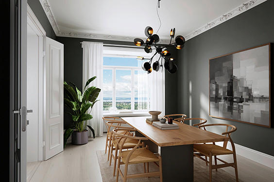 HÄNGELEUCHTE Turno 80/80/140 cm   - Schwarz, Design, Metall (80/80/140cm) - By Rydéns