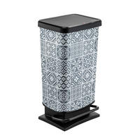 SZEMETESVÖDÖR 40 l  - fekete/fehér, Basics, műanyag (35,3/29,5/67,6cm) - Rotho