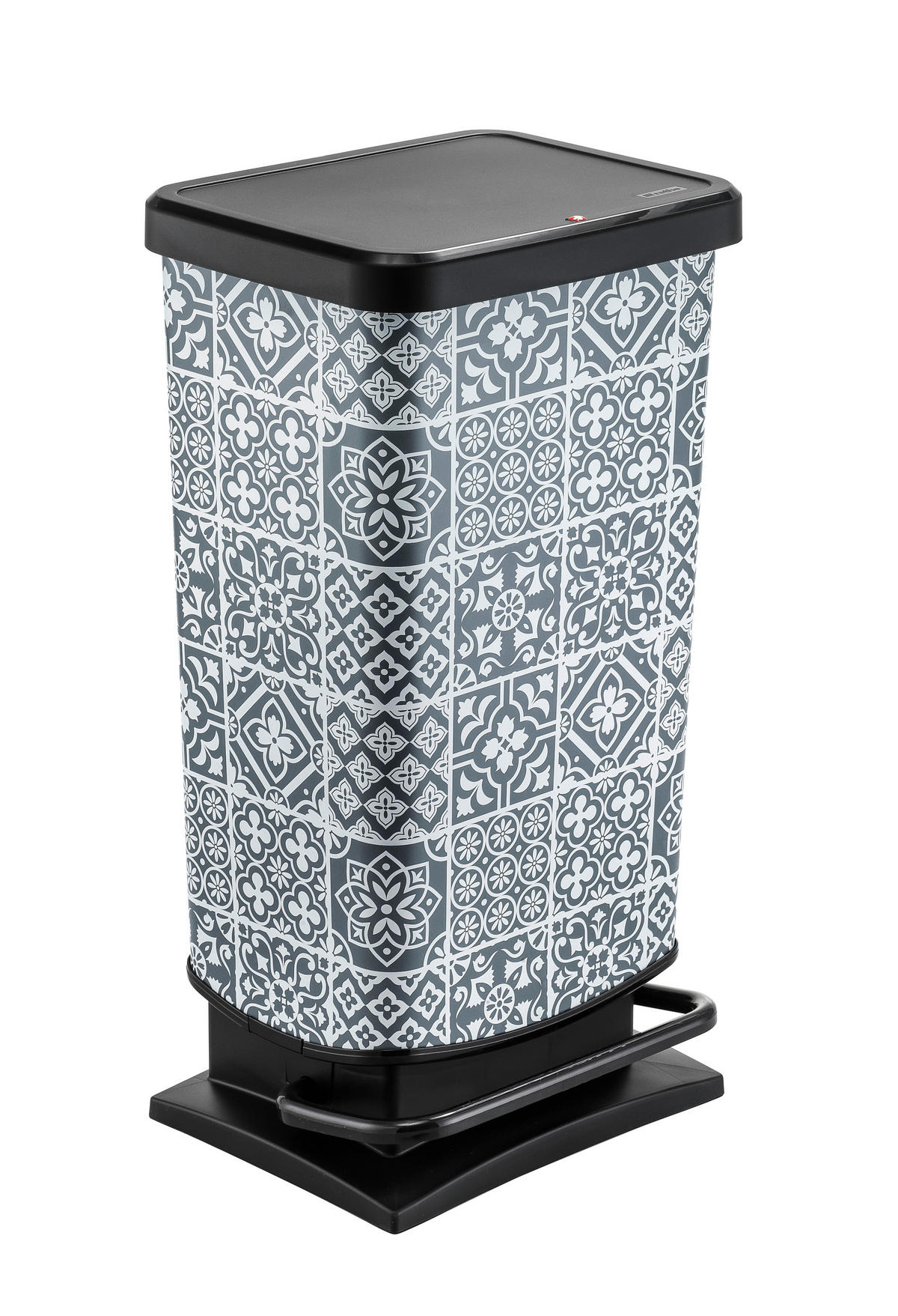 SZEMETESVÖDÖR 40 l  - fekete/fehér, Basics, műanyag (35,3/29,5/67,6cm) - Rotho