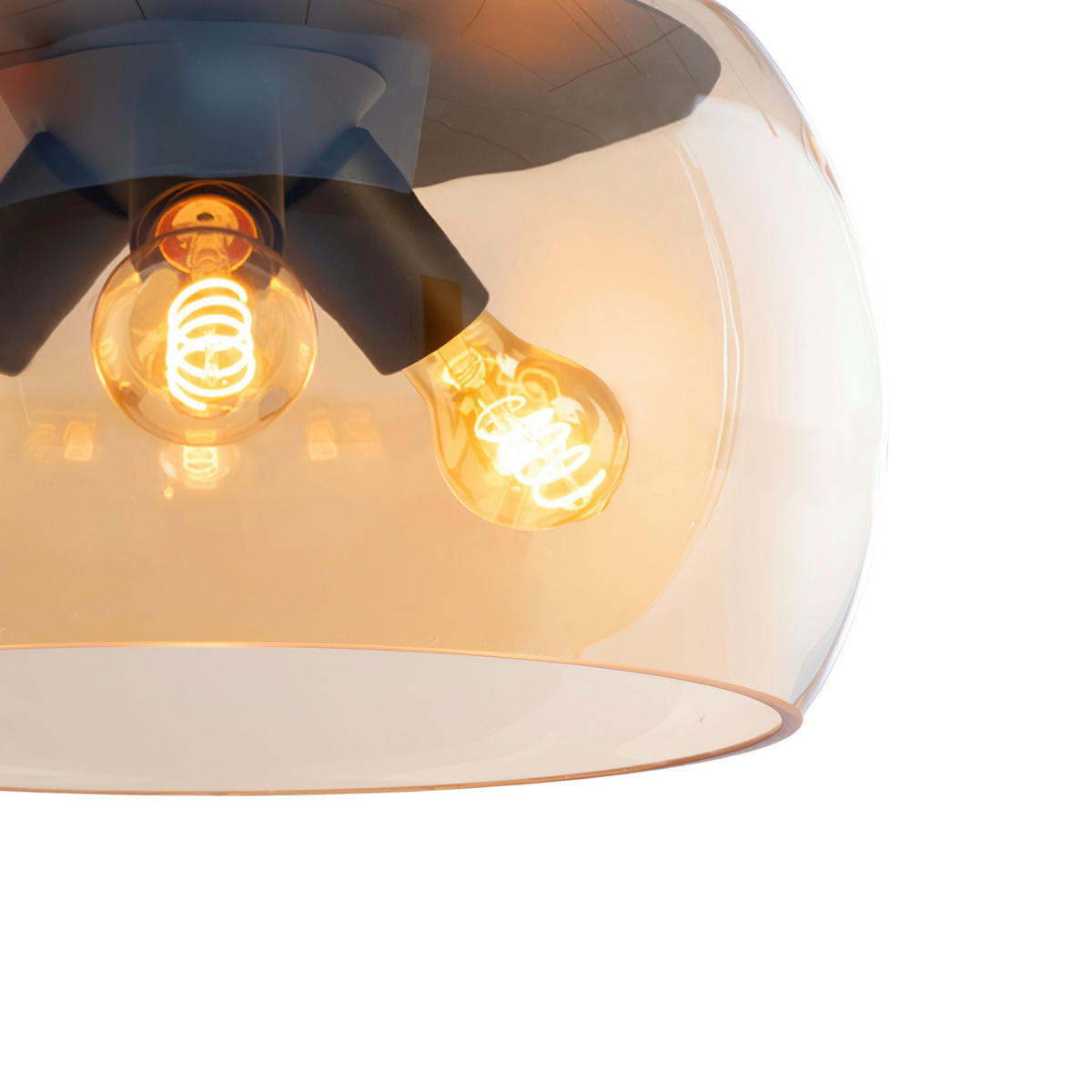 DECKENLEUCHTE  40/23 cm    - Bernsteinfarben, Trend, Glas/Metall (40/23cm) - Collet's Monde