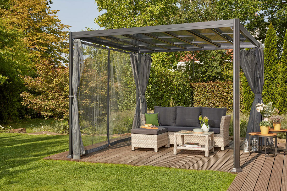 MOSKITONETZ  - Grau, Basics, Kunststoff (216/300cm) - Gardenson