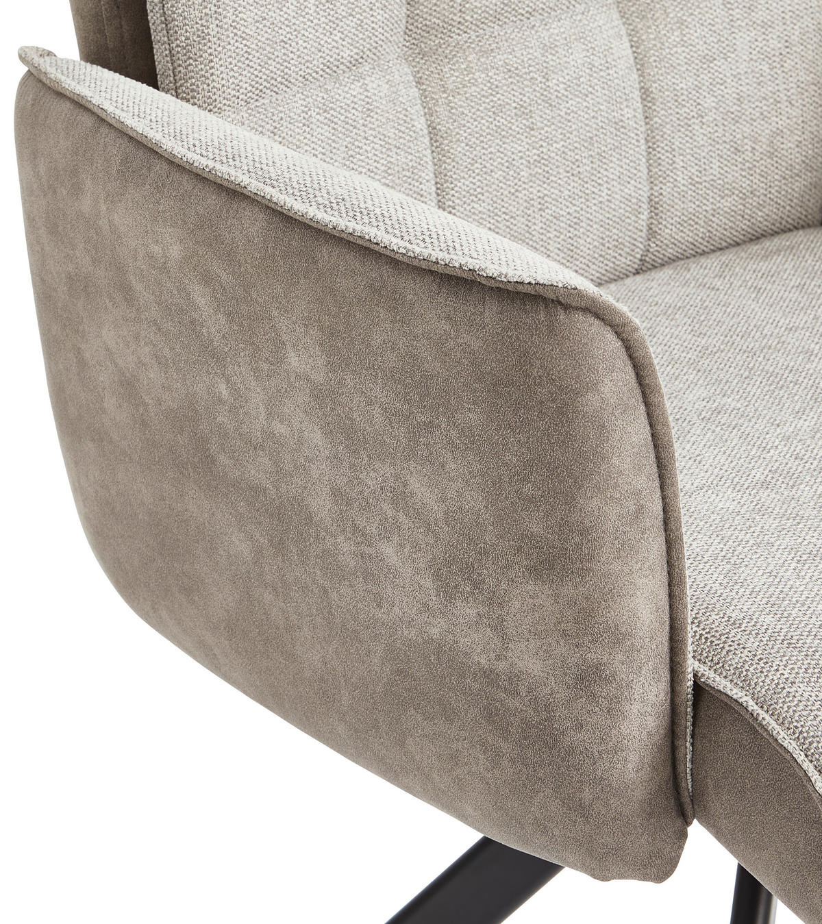 ARMLEHNSTUHL  in Eisen Webstoff, Leinenoptik  - Schwarz/Grau, MODERN, Holz/Textil (61/91/64cm) - Livetastic