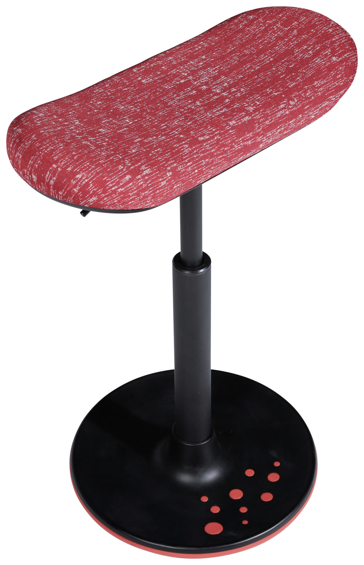 BÜROHOCKER Rot  - Rot/Schwarz, MODERN, Textil/Metall (35/57-77/35cm)