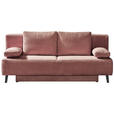 SCHLAFSOFA Spicy in Cord Rosa  - Schwarz/Rosa, MODERN, Textil/Metall (193/85/88cm) - Novel