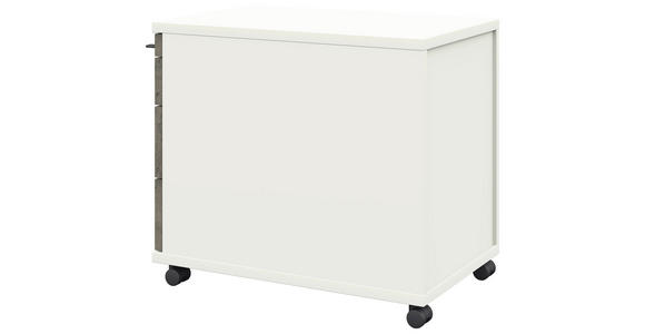 ROLLCONTAINER Graphitfarben, Weiß - Graphitfarben/Weiß, Design, Holzwerkstoff/Kunststoff (42,7/54,4/60cm) - Moderano