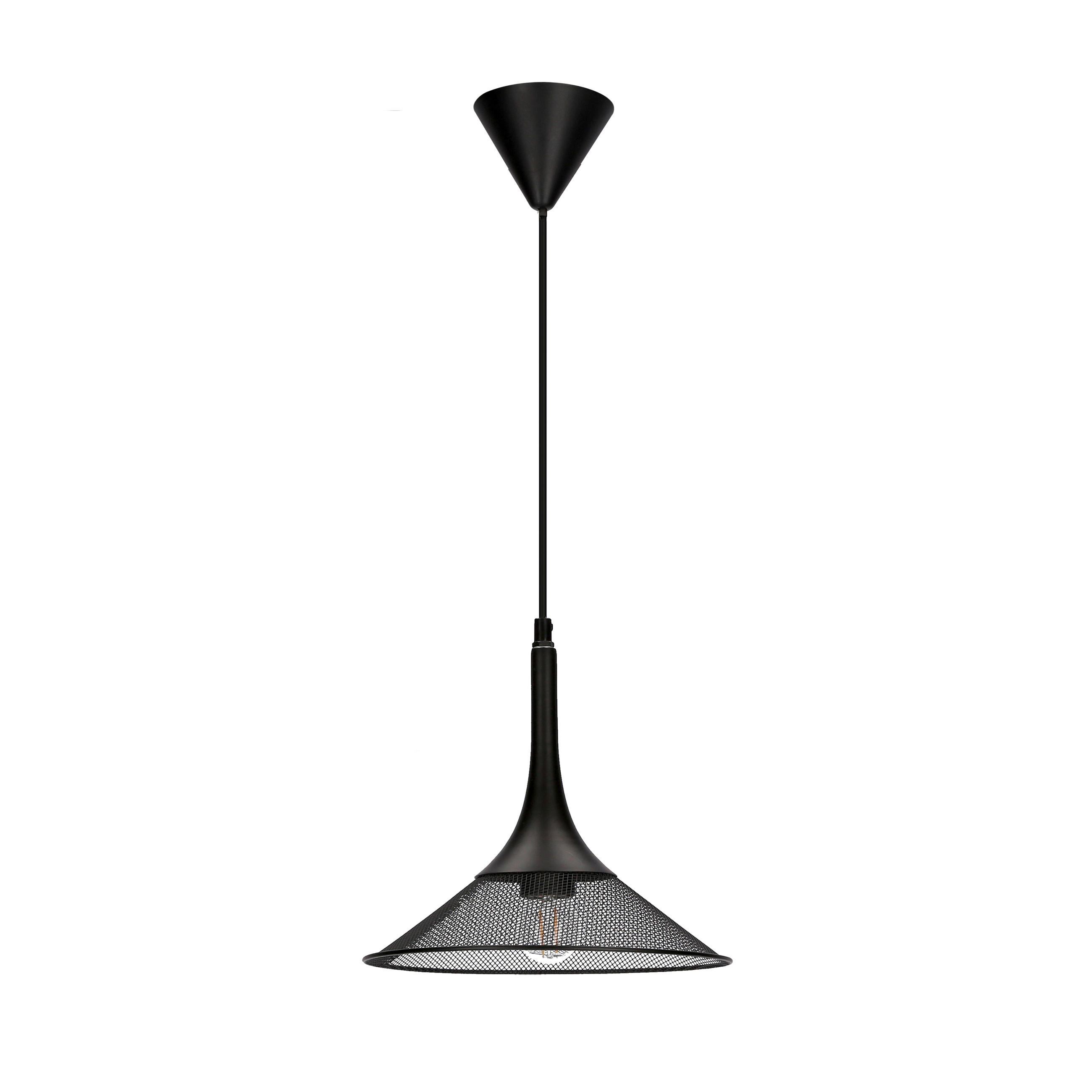 PENDELLEUCHTE Kiruna 25/25/110 cm  - Schwarz, Design, Metall (25/25/110cm)