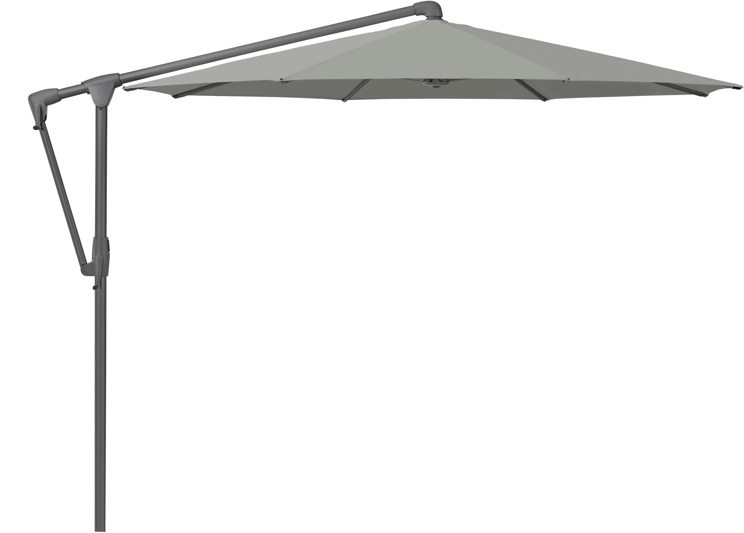 AMPELSCHIRM 330 cm Dunkelgrau  - Dunkelgrau/Anthrazit, Design, Textil/Metall (330/330cm) - Glatz