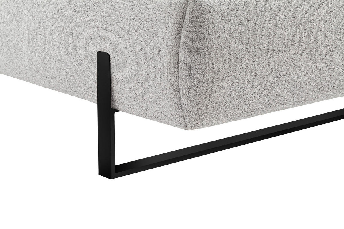 POLSTERBETT 140/200 cm  in Hellgrau  - Hellgrau/Schwarz, Design, Textil/Metall (140/200cm) - Esposa