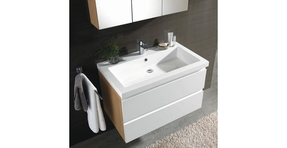 BADEZIMMER  in 85 cm  - Weiß, Design, Glas/Holzwerkstoff (85cm) - Novel