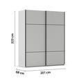 SCHWEBETÜRENSCHRANK  in Grau  - Schwarz/Grau, KONVENTIONELL, Holzwerkstoff/Metall (201/223/68cm) - Novel