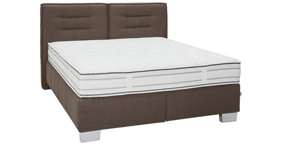 BOXSPRINGBETT 160/200 cm  in Braun  - Chromfarben/Braun, KONVENTIONELL, Textil (160/200cm) - Dieter Knoll