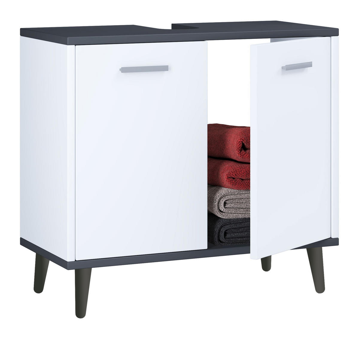 WASCHBECKENUNTERSCHRANK 60/56/28 cm  - Anthrazit/Weiß, MODERN, Holzwerkstoff/Kunststoff (60/56/28cm) - MID.YOU