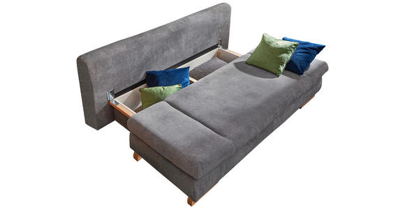 SCHLAFSOFA in Flachgewebe Dunkelgrau  - Dunkelgrau, Design, Holz/Textil (200/87/93cm) - Venda