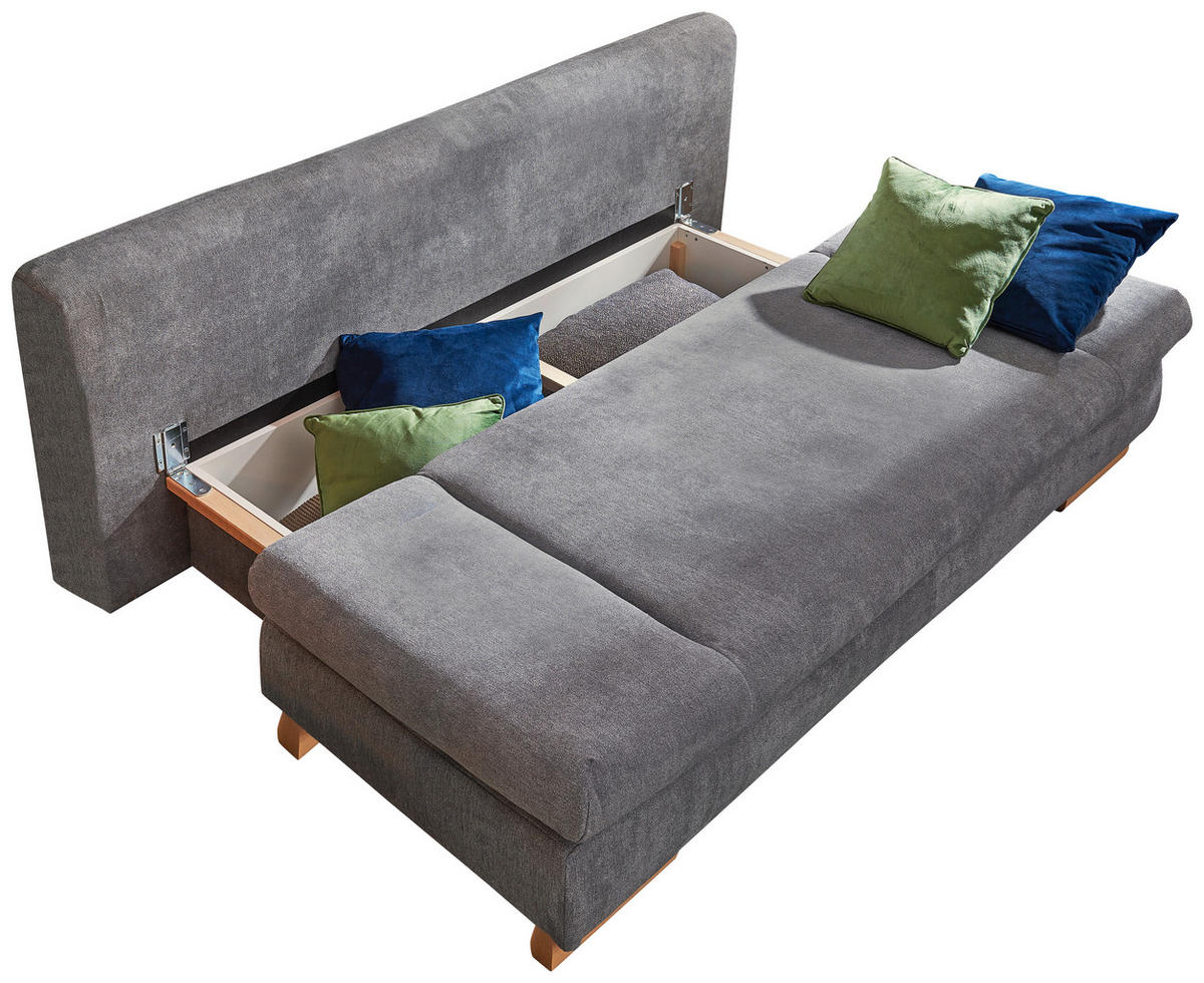 SOFA LEŽAJ siva  - siva, Dizajnerski, tekstil/drvo (200/87/93cm) - Venda
