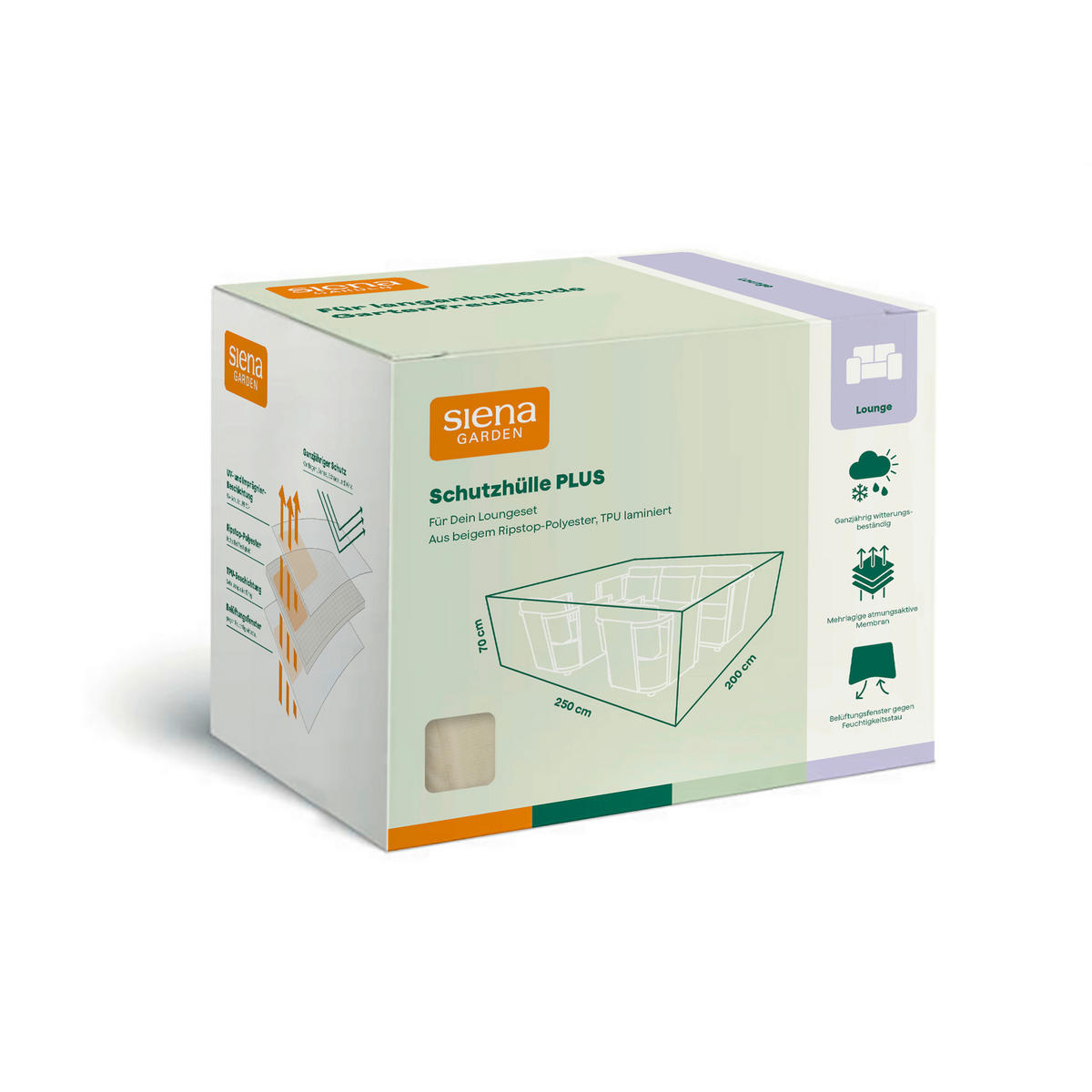 SCHUTZHÜLLE 200/70/250 cm  - Beige, MODERN, Kunststoff (200/70/250cm) - Siena Garden