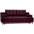 SCHLAFSOFA in Webstoff Dunkelrot  - Schwarz/Dunkelrot, Design, Holz/Textil (206/77-87/102cm) - Novel