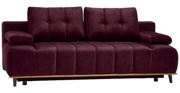 SCHLAFSOFA in Webstoff Dunkelrot  - Schwarz/Dunkelrot, Design, Holz/Textil (206/77-87/102cm) - Novel