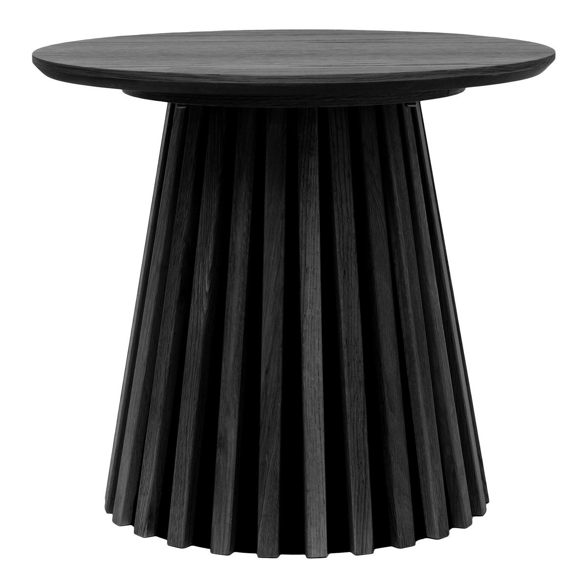 BEISTELLTISCH 50/45/50 cm Osaka Eiche furniert Schwarz rund  - Schwarz, Basics, Holz/Holzwerkstoff (50/45/50cm)
