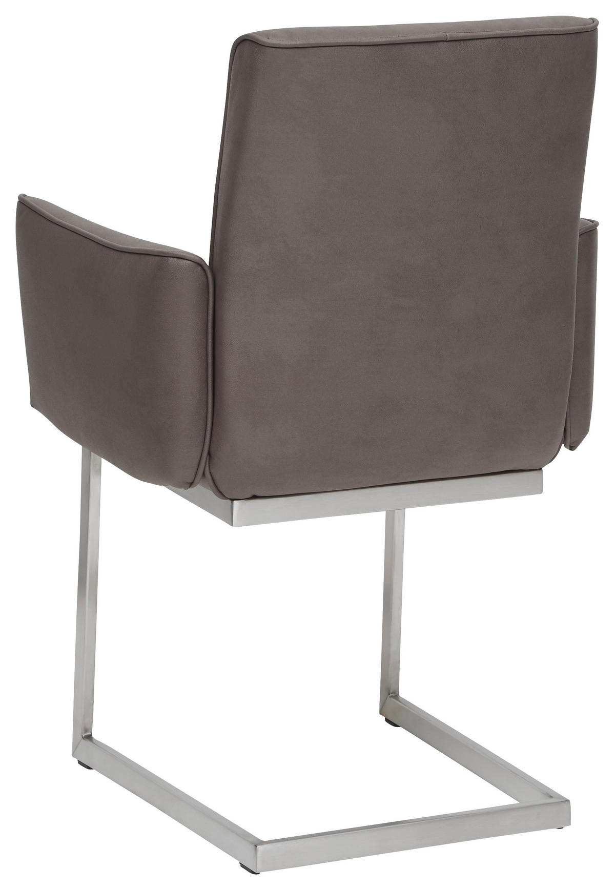 ARMLEHNSTUHL  in Stahl Mikrofaser  - Edelstahlfarben/Braun, Design, Holzwerkstoff/Textil (63/91/60cm) - Dieter Knoll