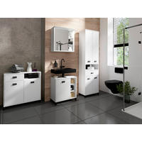 BADEZIMMER 4-teilig  in 194,5 cm  - Schwarz/Weiß, MODERN, Holzwerkstoff/Kunststoff (194,5cm) - MID.YOU