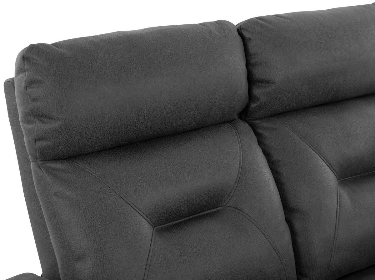 SITZGARNITUR Mikrofaser Grau  - Schwarz/Grau, Design, Textil/Metall - Livetastic