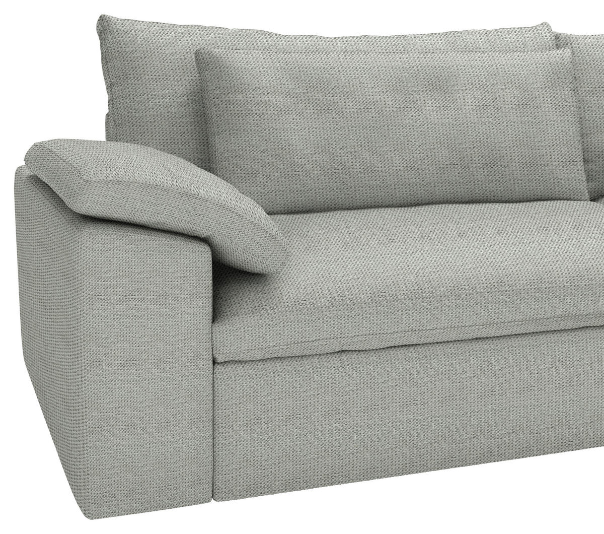 ECKSOFA  Chenille Greige  - Greige/Schwarz, Modern, Kunststoff/Textil (306/198cm) - Carryhome