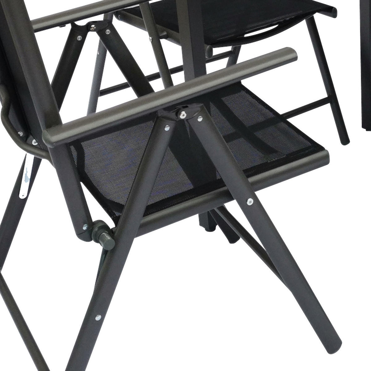 GARTENGARNITUR 5-teilig Aluminium  - Schwarz, Basics, Metall (80/73/80cm) - MID.YOU