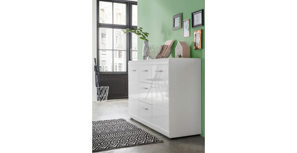 SIDEBOARD 144/86/40 cm in Weiß - Silberfarben/Weiß, Design, Holzwerkstoff/Kunststoff (144/86/40cm) - Carryhome
