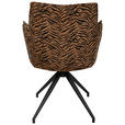 ARMLEHNSTUHL  , Stoffauswahl, Sitzfläche 360° drehbar, automatische Rückholfunktion  , Jacquard  ,  - Schwarz/Braun, Design, Textil/Metall (59/89,5/63cm) - Novel