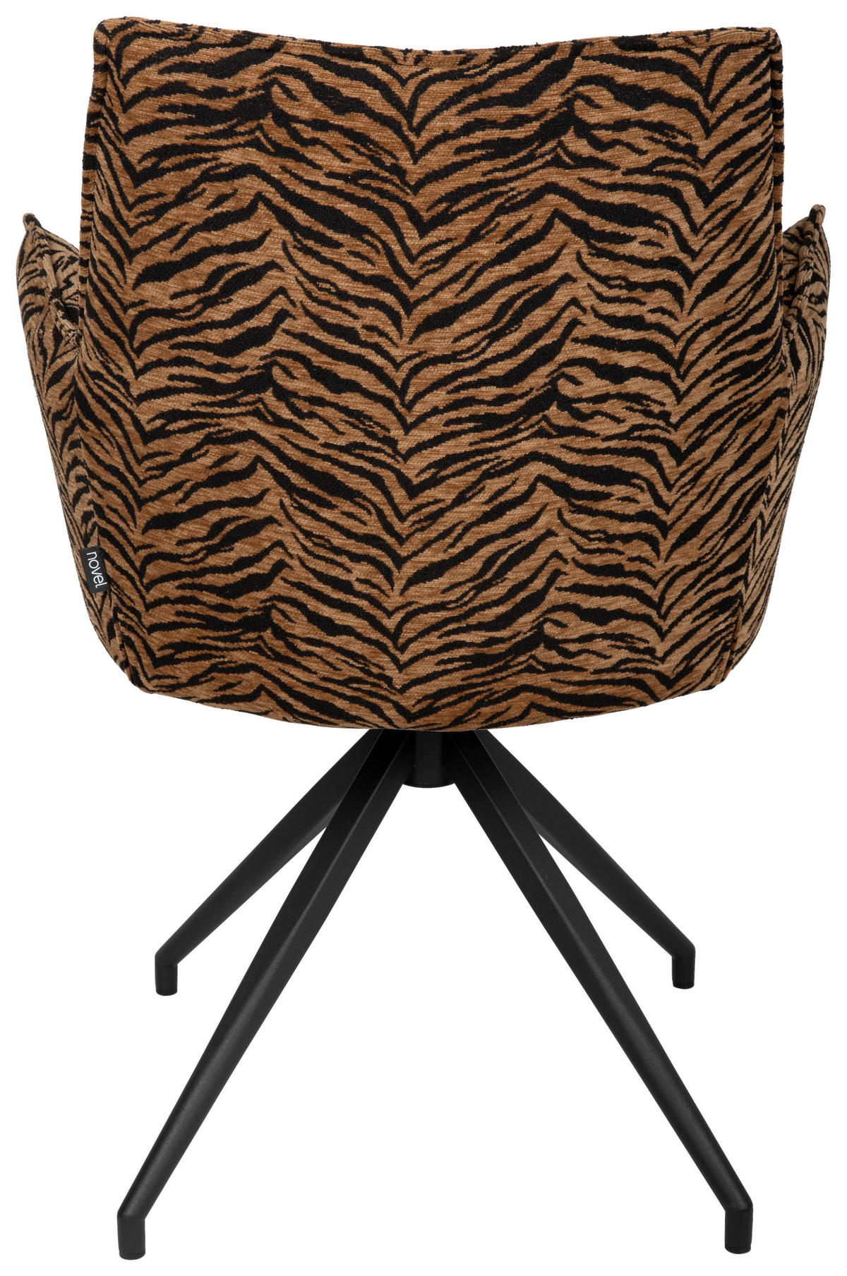 ARMLEHNSTUHL  in Eisen Jacquard  - Schwarz/Braun, Design, Textil/Metall (59/89,5/63cm) - Novel