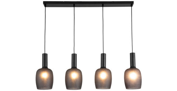 HÄNGELEUCHTE 98/15/140 cm - Schwarzchrom, Trend, Glas/Metall (98/15/140cm) - Novel