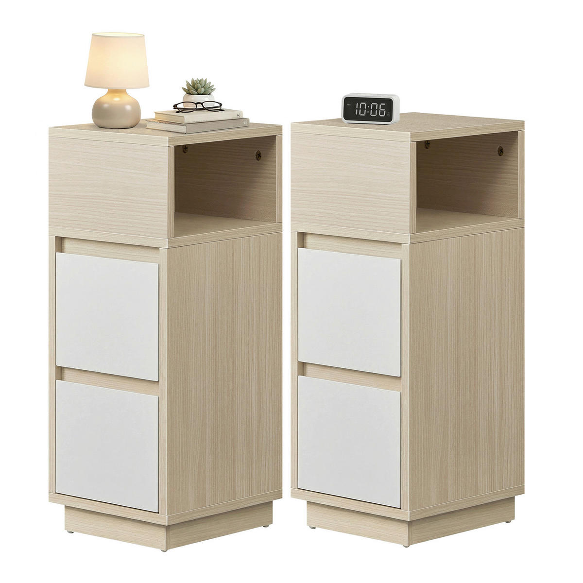 NACHTSCHRANKSET 25/65/30 cm  - Hellbraun/Weiß, KONVENTIONELL, Holzwerkstoff (25/65/30cm) - Boxxx