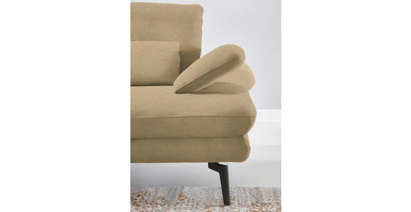 ECKSOFA in Velours Cappuccino 180/310 cm - Schwarz/Cappuccino, Design, Textil/Metall (180/310cm) - Dieter Knoll
