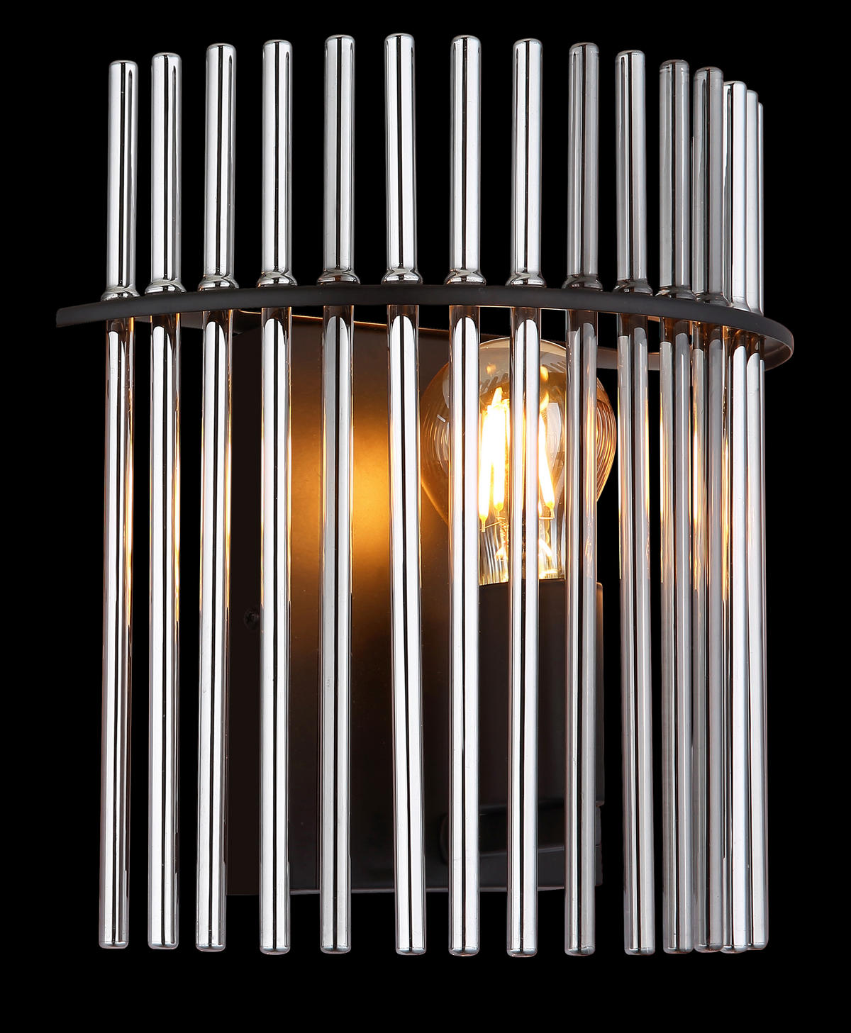 WANDLEUCHTE - Schwarz, Konventionell, Glas/Metall (25/12,5/26cm) - Globo