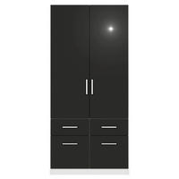DREHTÜRENSCHRANK Weiss, Grau  - Chromfarben/Weiss, Modern, Holzwerkstoff/Kunststoff (91/197/54cm) - Rauch Möbel