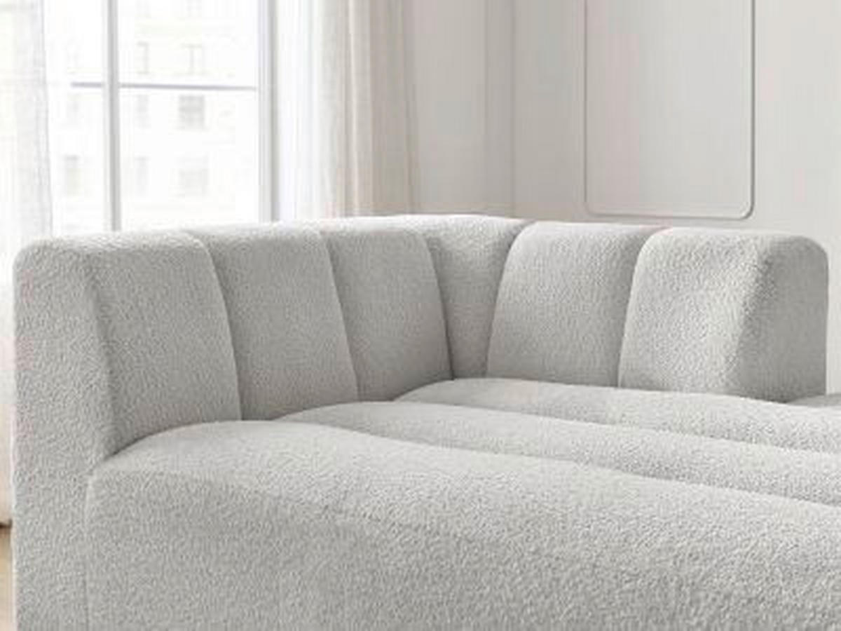 SOFAELEMENT ANNECY Bouclé Hellgrau  - Hellgrau/Schwarz, MODERN, Kunststoff/Textil (120/72/170cm)