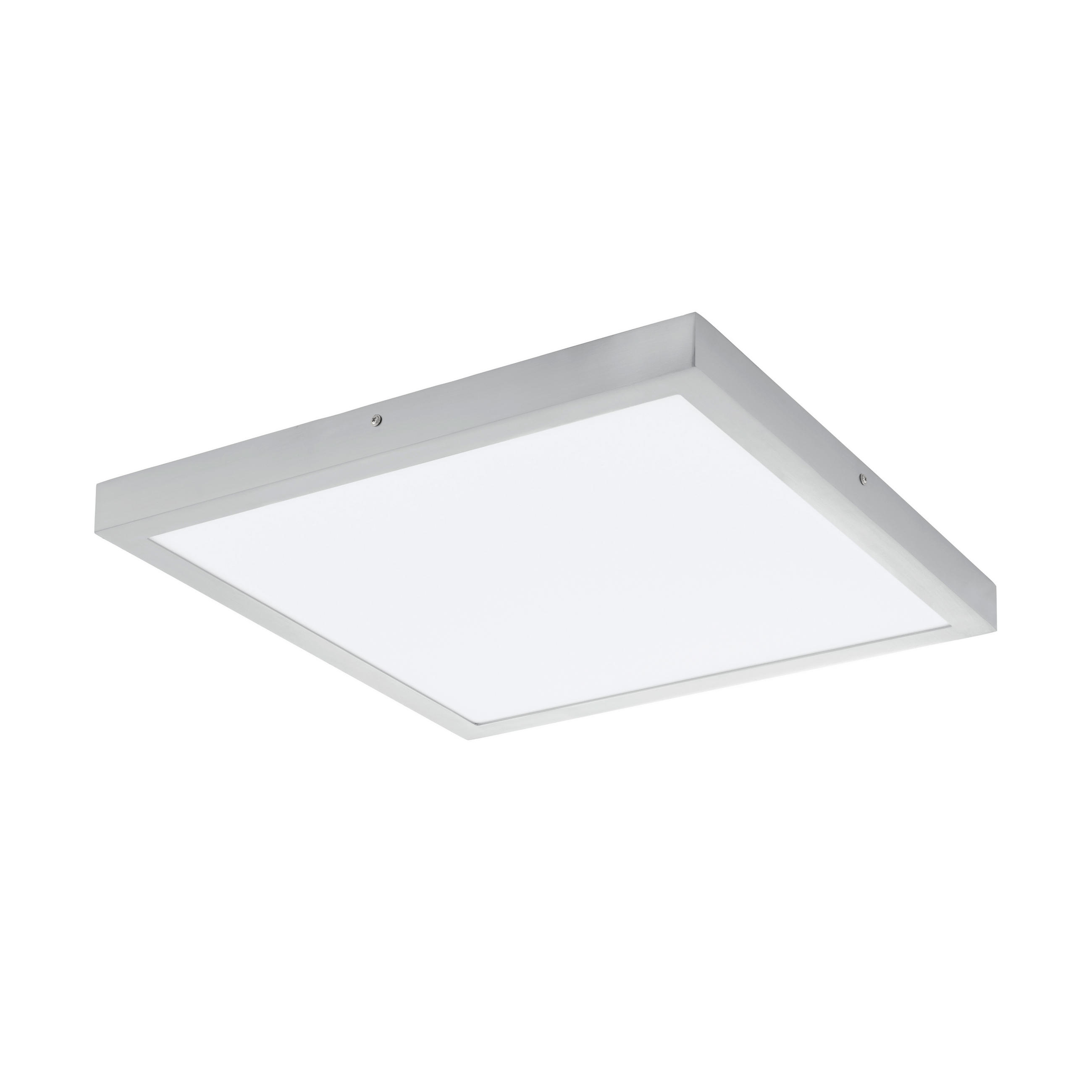 AUFBAULEUCHTE Fueva 50/50/3 cm  - Silberfarben/Weiß, KONVENTIONELL, Kunststoff/Metall (50/50/3cm) - Eglo