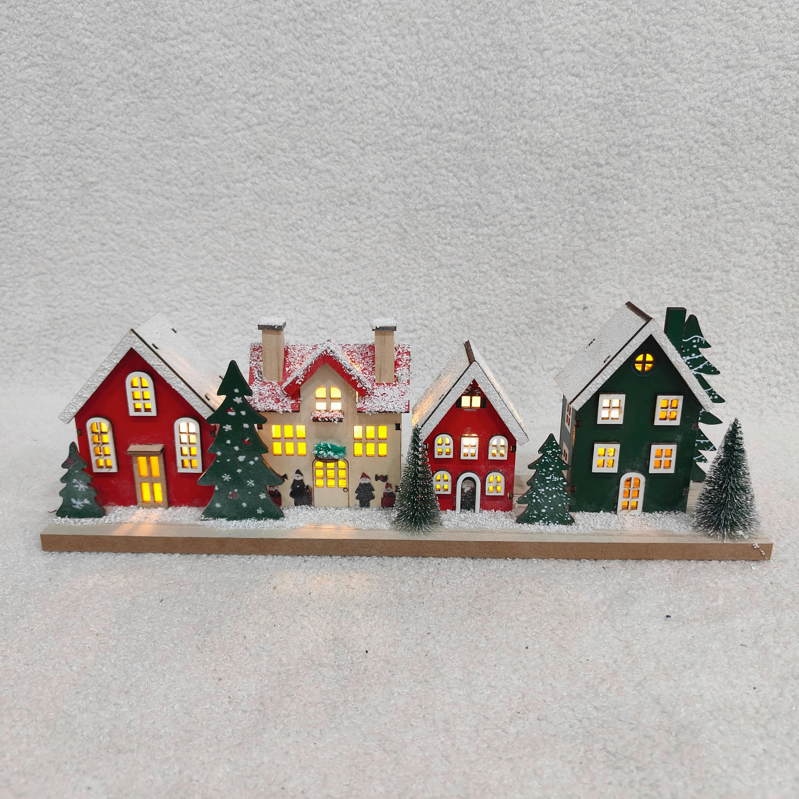 DEKORATIVNA HIŠA - rdeča/bela, Trendi, les (35/7,5/10,5cm) - X-Mas