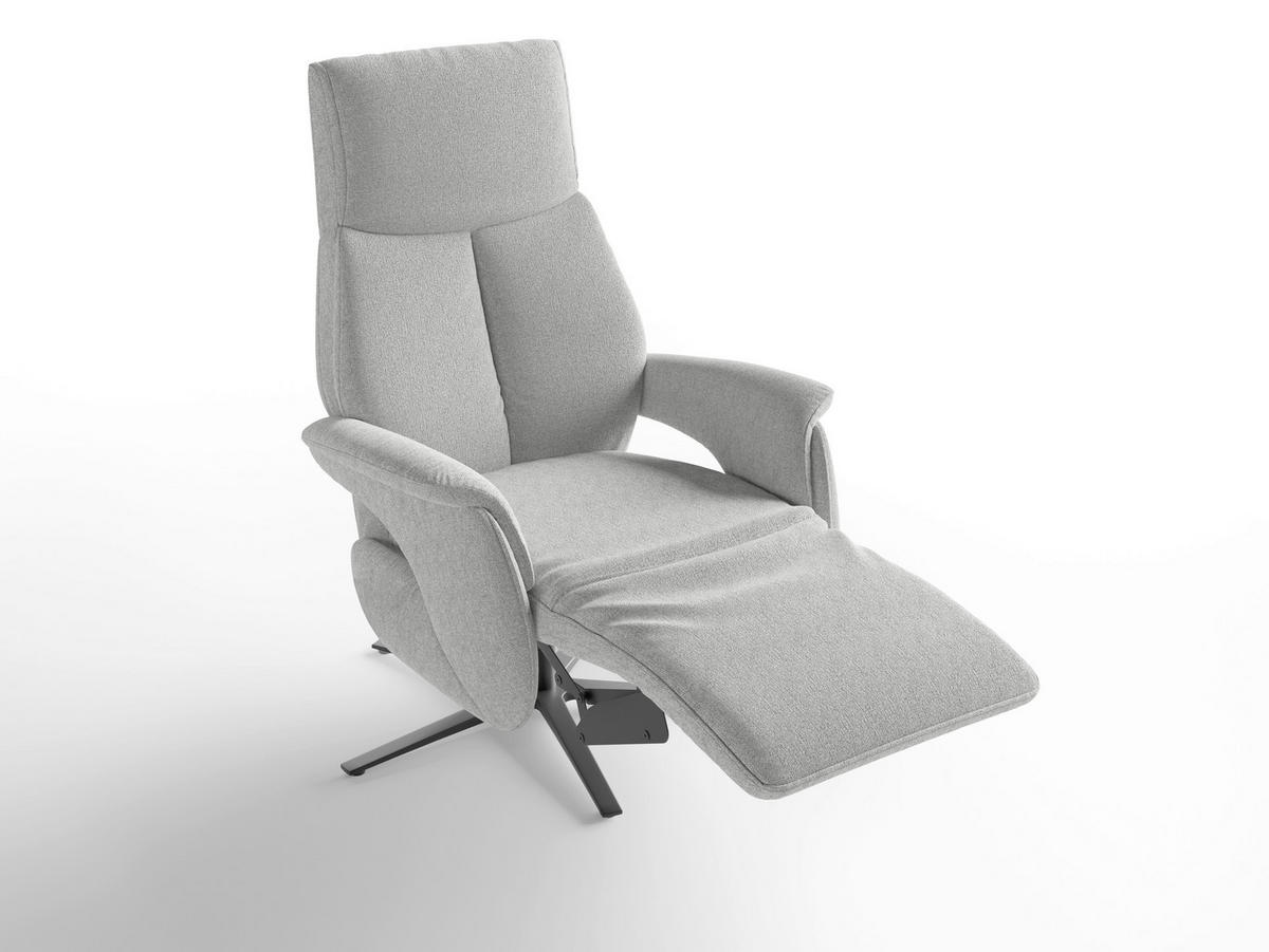 RELAXSESSEL Textil Silberfarben  - Silberfarben/Schwarz, Basics, Textil/Metall (75/115/85cm) - Sit & More