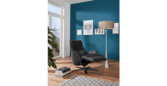 RELAXSESSEL in Leder Dunkelgrau  - Dunkelgrau/Anthrazit, Design, Leder/Metall (71/114/84cm) - Johann Jakob
