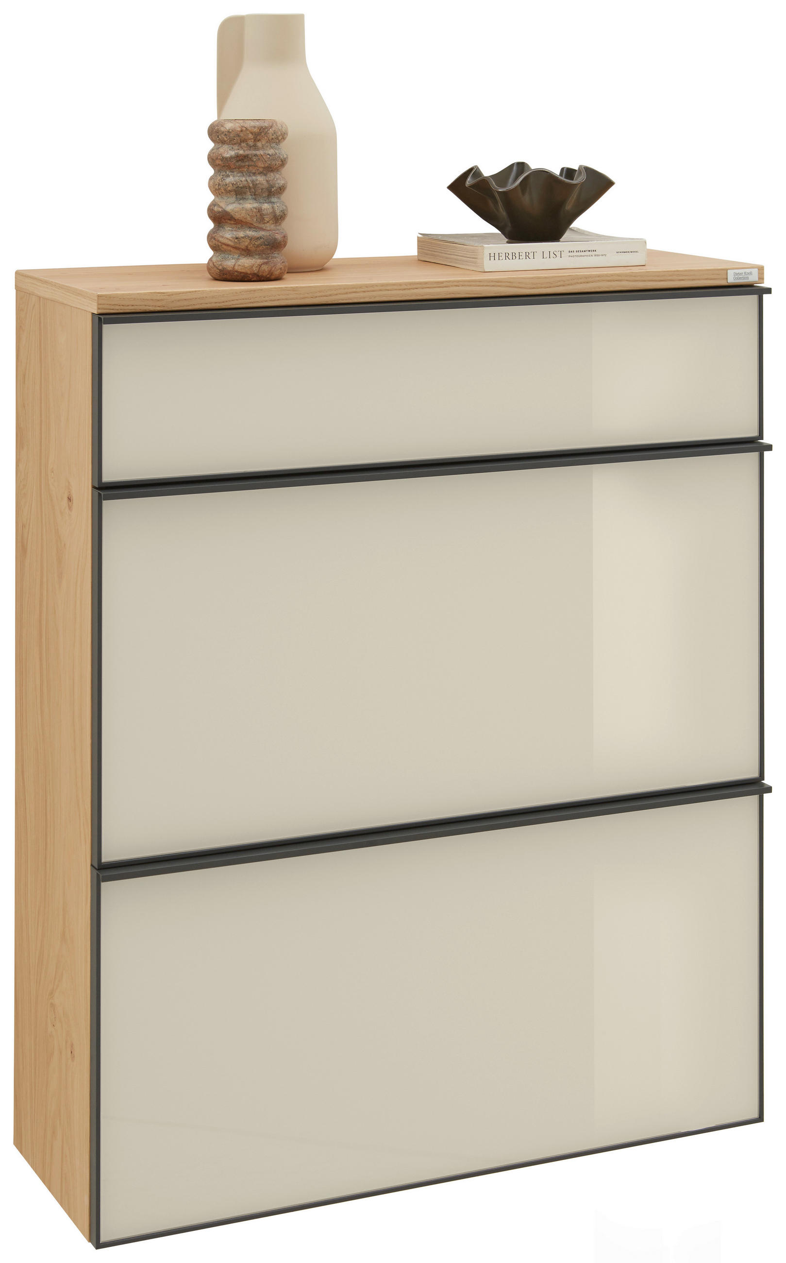SCHUHKIPPER  in 84/102/31 cm  - Eichefarben/Anthrazit, Design, Glas/Holz (84/102/31cm) - Dieter Knoll