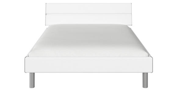 BETT 140/200 cm in Weiß - Alufarben/Weiß, Design, Metall (140/200cm) - Carryhome