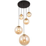 HÄNGELEUCHTE 62/135 cm  - Bernsteinfarben, Trend, Glas/Metall (62/135cm) - Novel
