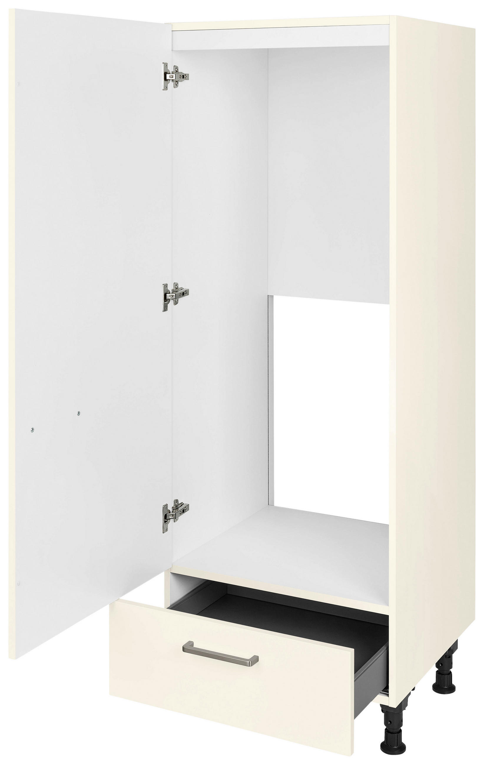 GERÄTEUMBAUSCHRANK 60/168/58 cm in Magnolie - Edelstahlfarben/Magnolie, MODERN, Holzwerkstoff/Metall (60/168/58cm) - Nobilia