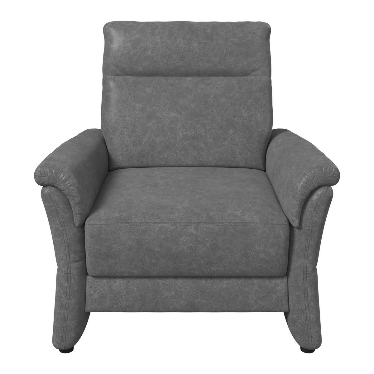 SESSEL in Mikrofaser Grau  - Schwarz/Grau, KONVENTIONELL, Kunststoff/Textil (104/98/91cm) - Elegando