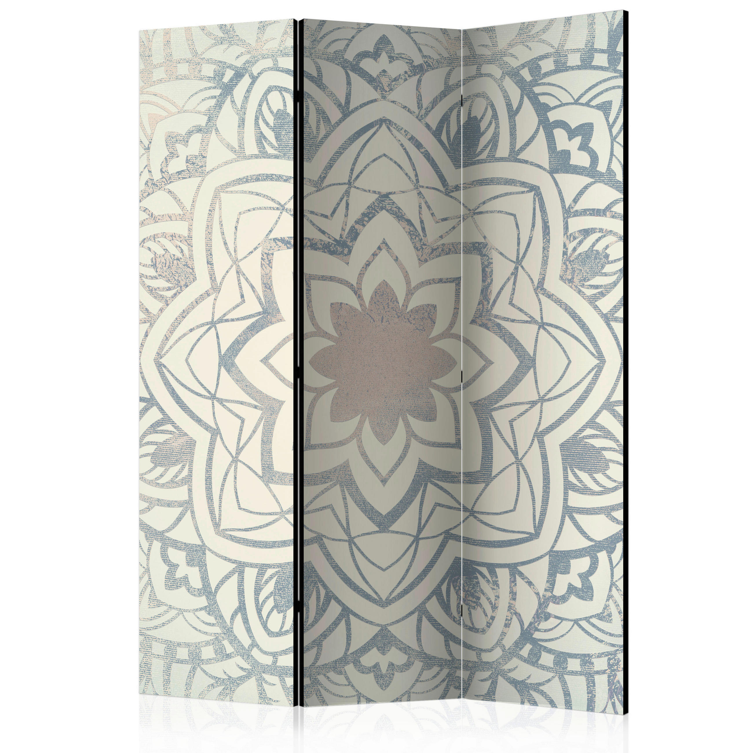SKÄRMVÄGG  i trä, textil  grå, beige  - beige/grå, Basics, trä/textil (135/172/3cm) - artgeist