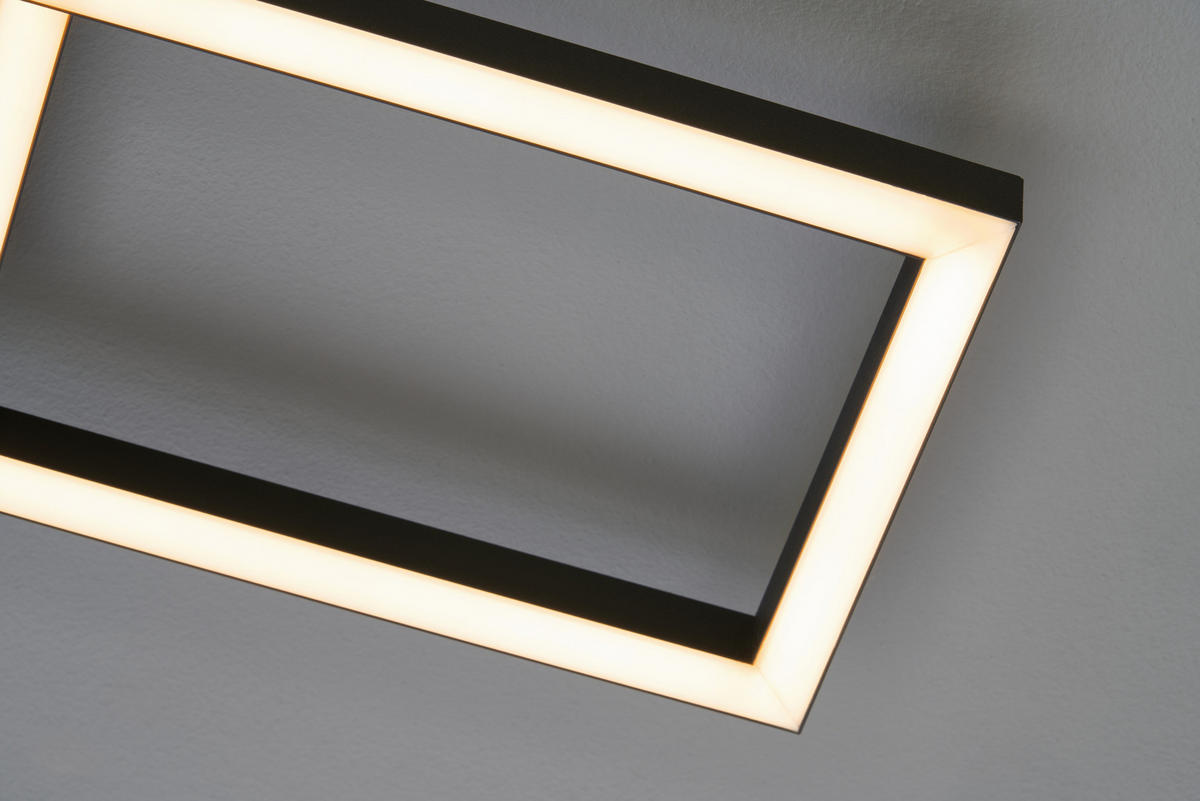 LED-DECKENLEUCHTE Seth 52/52/9,5 cm   - Schwarz, Design, Metall (52/52/9,5cm) - Fischer & Honsel