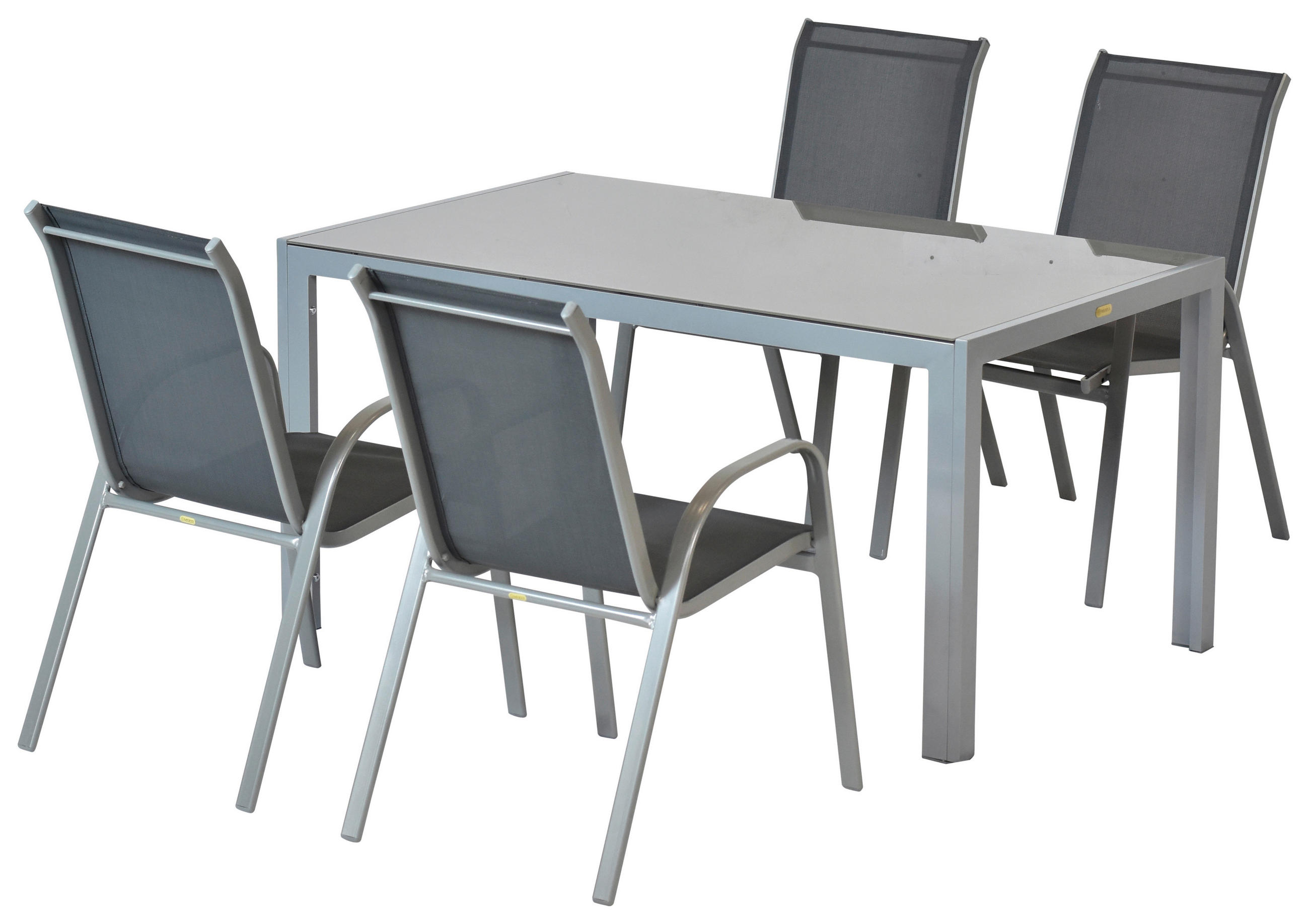 GARTENSET Aluminium  - Anthrazit/Silberfarben, MODERN, Textil/Metall - Gardenson