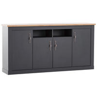 SIDEBOARD  in 200/104/45 cm  - Anthrazit/Silberfarben, Design, Holzwerkstoff/Metall (200/104/45cm) - MID.YOU